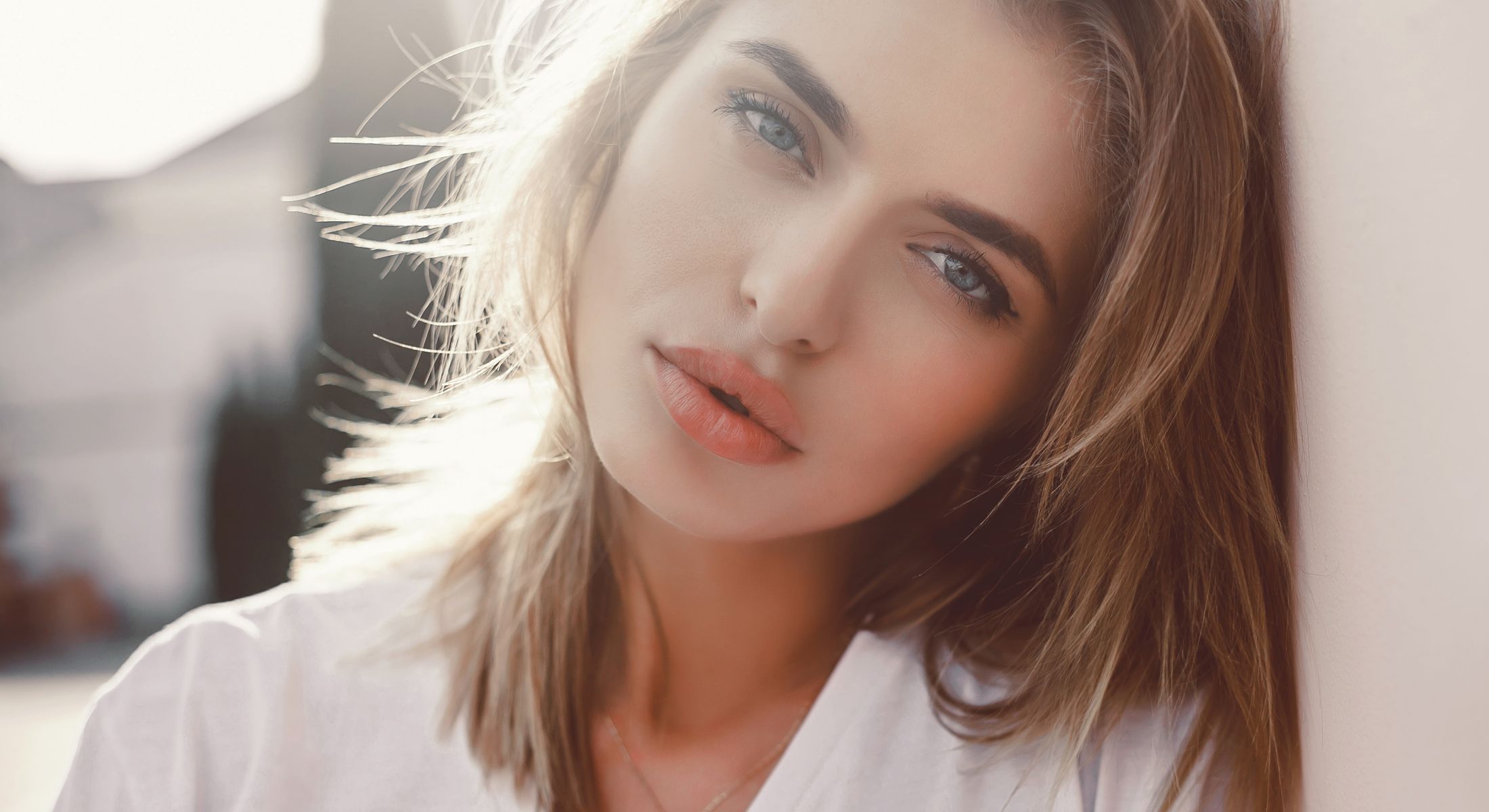 Woman with beautiful features and soft lighting.